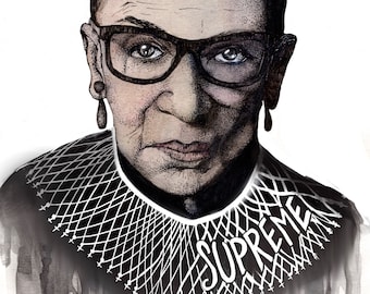 RBG Art Print: Ruth Bader Ginsburg Illustration (9x12 Digital Print)