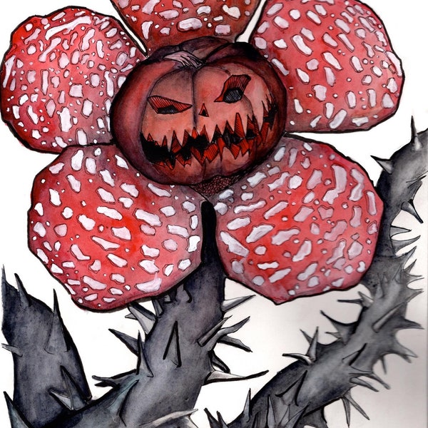 ORIGINAL*** Botanical Beasts Halloween Pumpkin Plant Monster