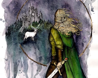 Aelin Ashryver Whitethorn Galythinius Art Print: Throne of Glass Series (9x12)
