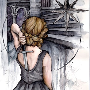 Nesta Archeron Ink and Watercolor Illustration from the A Court of Thorns and Roses Series by Sarah J Maas Digital Print