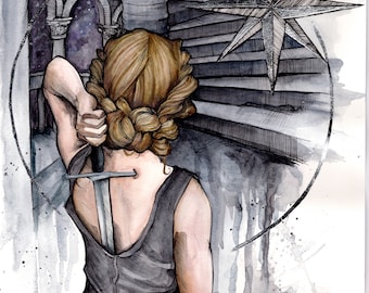 Nesta Archeron Art Print: Ink and Watercolor Illustration (Signed, 9x12)