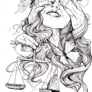 Libra Ink Illustration