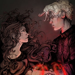 Draco Malfoy and Hermione Granger Dramione Fan Art Illustration