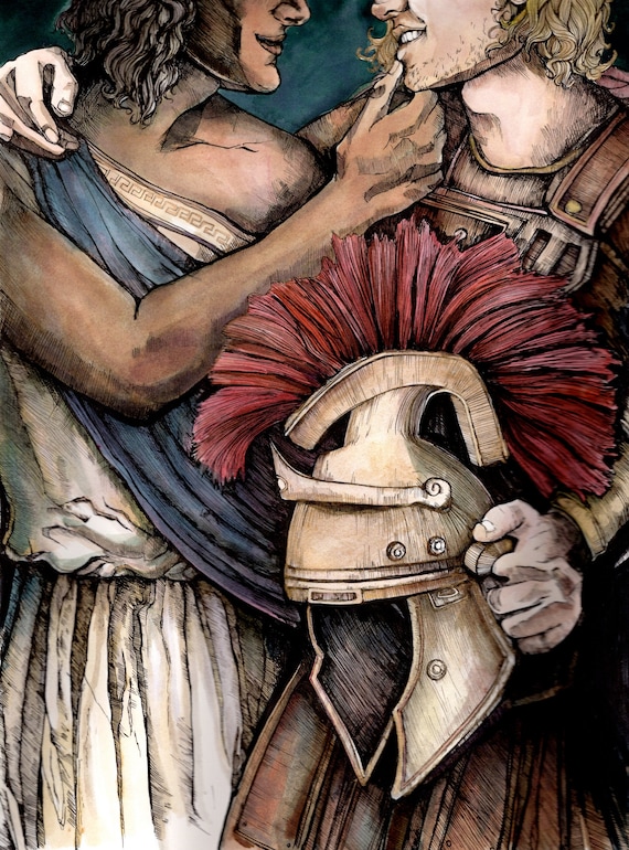 Buy Song of Achilles, Achilles and Patroclus Color Illustration