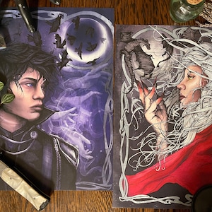 Throne of Glass Prints: Manon Blackbeak & Dorian Havilliard, Set of 2 (9x12) image 1