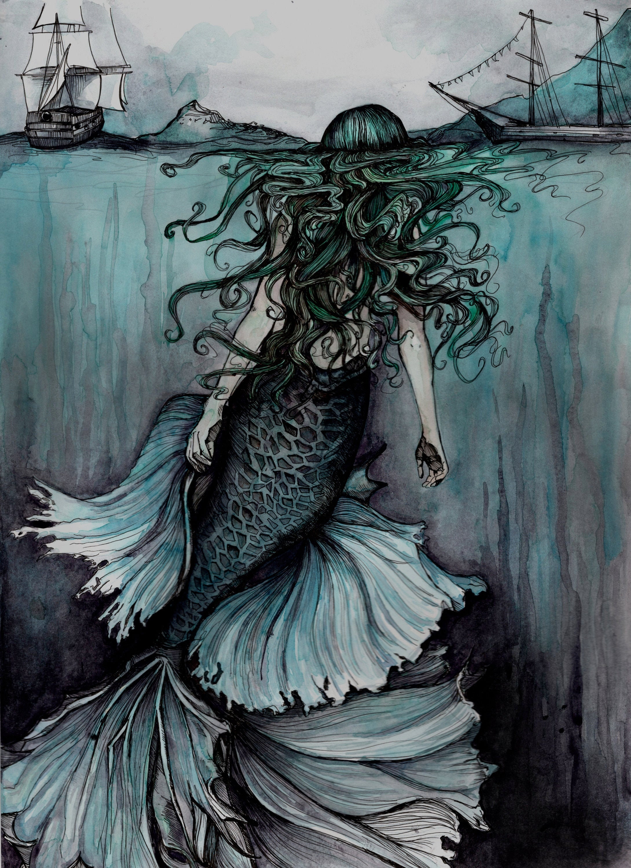 The Siren Head Curse CraftyArts - CraftyAndy - Drawings & Illustration,  Fantasy & Mythology, Mythology, Other Mythology - ArtPal