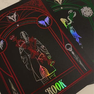 IMPRESSION CUSTOM FOIL de votre « Rook » de Dragon Age the Veilguard Fabriqué sur commande avec faction et nom personnalisés