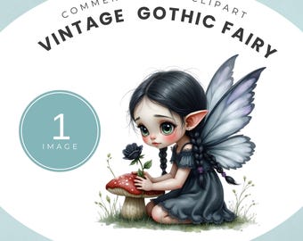 Vintage Gothic Fairy Clipart Transparent PNG File