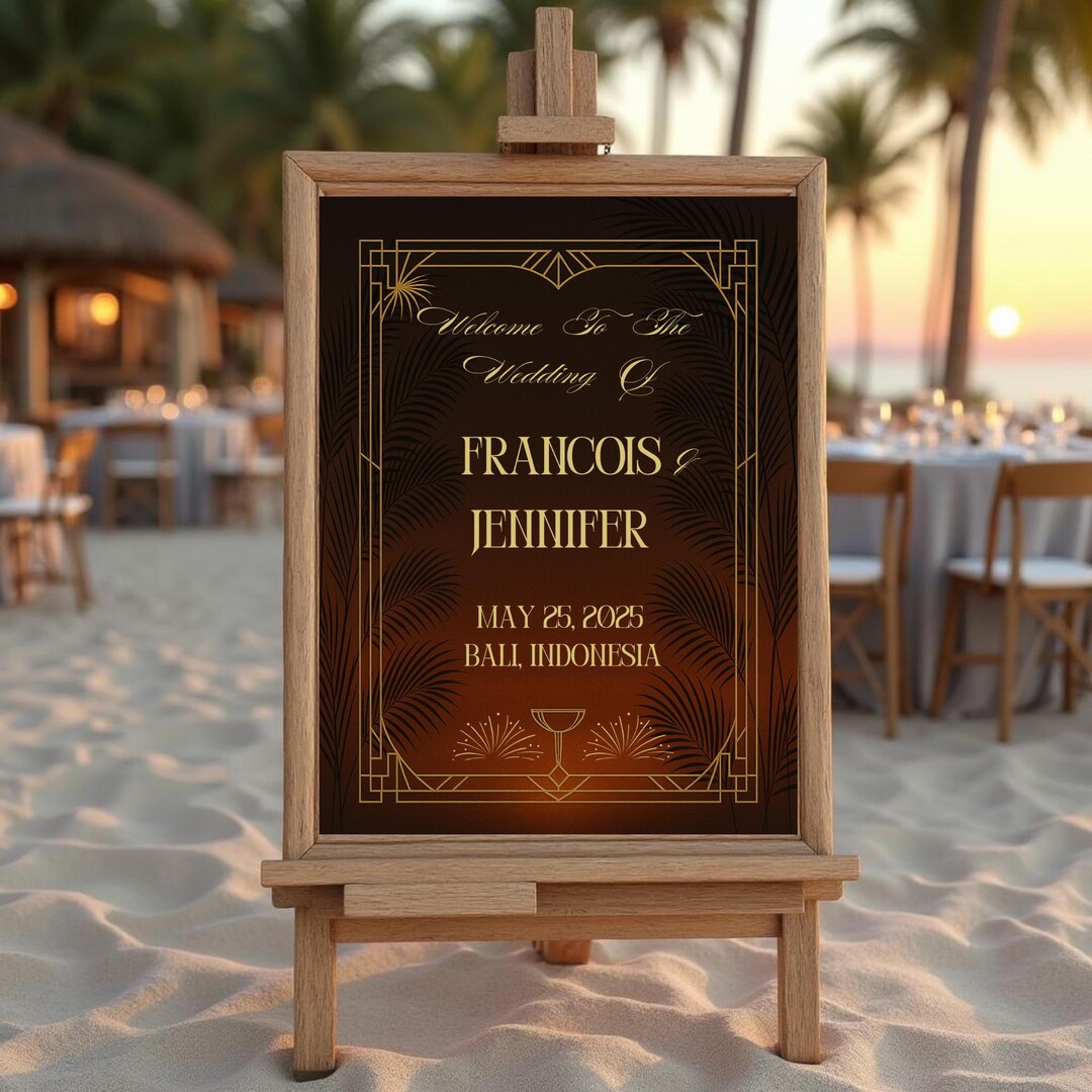 Art Deco Party Welcome Sign, Gatsby Roaring 1920s Party Decoration ...