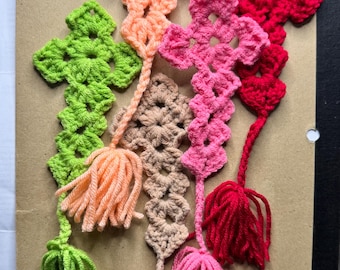 Marcapáginas bíblico con cruz de ganchillo, regalo cristiano de oración hecho a mano, marcapáginas de algodón con versículos bíblicos, regalo religioso para mujeres.