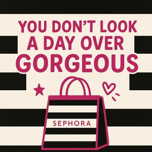 Cartão engraçado de aniversário de 12 anos da Sephora em PDF para impressão
