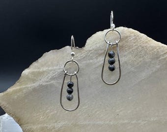 Labradorite Stone Drop Earrings