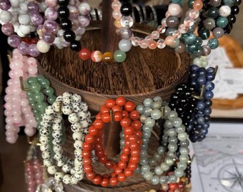 Natural Crystal Stretchy Beaded Bracelets
