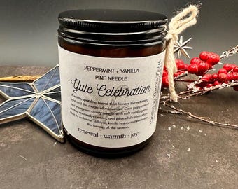 Yule Celebration - Hand Poured Soy Candle - Great holiday gift!