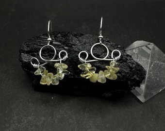 Citrine Single Tier Chandelier Earrings - Boho Gift