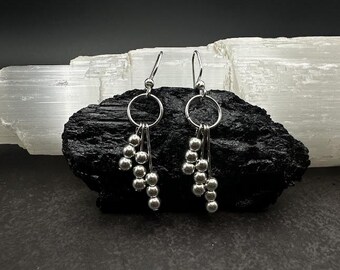 Silver Tone Triple Drop Earrings - Boho Gift