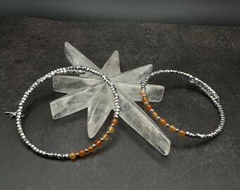 Crystal Bangle Bracelet - Carnelian - Boho Gift