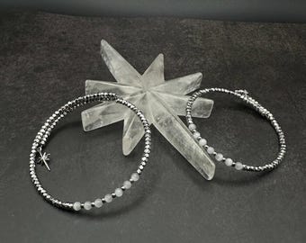 Crystal Bangle Bracelet - Quartz - Boho Gift