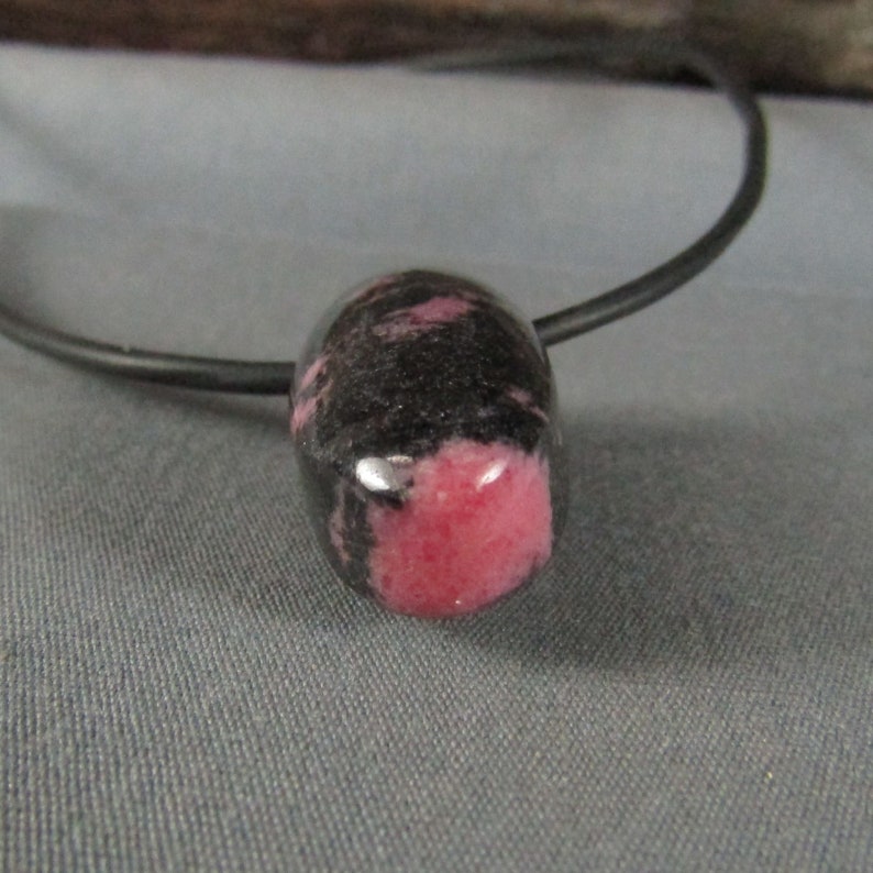 Rhodonite stone pendant Pink Black Natural Gemstone Pendant Necklace from Mother Earth image 6