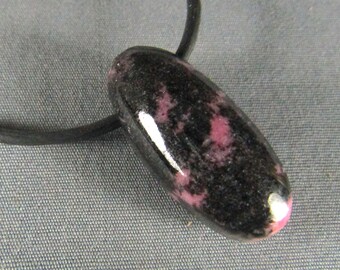 Rhodonite stone pendant Pink Black Natural Gemstone Pendant Necklace from Mother Earth