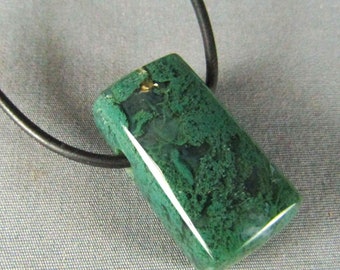 Green Moss Agate Natural Gemstone Pendant Necklace from Mother Earth