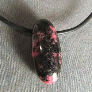 Rhodonite stone pendant Pink Black Natural Gemstone Pendant Necklace from Mother Earth image 4