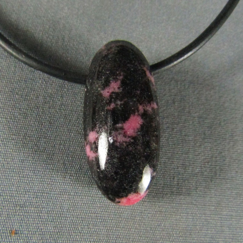 Rhodonite stone pendant Pink Black Natural Gemstone Pendant Necklace from Mother Earth image 5