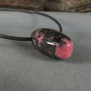 Rhodonite stone pendant Pink Black Natural Gemstone Pendant Necklace from Mother Earth image 3