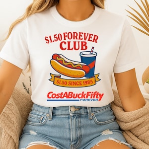 Costco Hot Dog Shirt - Retro Food Graphic T-Shirt, Casual Wear, Gift for Food Lovers, Great for BBQs and Celebrations, Funny Shirt