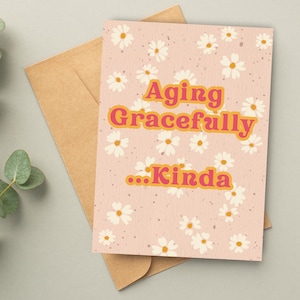 Biglietto di auguri di compleanno divertente e alla moda, biglietto di auguri 5x7, biglietto di auguri per la migliore amica, biglietto retrò, regalo per lei, per la moglie, biglietto d'auguri