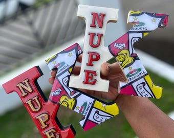 6” Wooden Letter “K” – Kappa Alpha Psi® | NUPE Decor | Resin Finish | Greek Gift