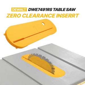 DeWalt DWE7491RS Zero-Clearance Table Saw Insert for Precise Cuts - Yellow