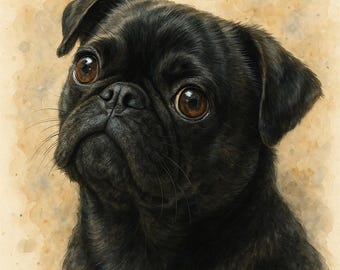 Digital Pet Dog Portrait, Custom Dog Art from Photo, Personalized Pet Memorial Gift, Canvas Print, Printable Wall Art, Custom Pet Portrait