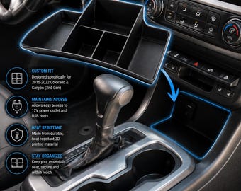 2015-2022 Chevrolet Colorado & GMC Canyon Center Console Organizer | Dashboard Storage Tray Accessory