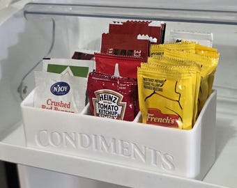 Condiment Packet Organizer Rack - 3D gedruckter Fast Food Sauce, Topping & Drink Add-On Halter für Pantry oder Kühlschrank