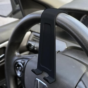 Clip noir pour support de téléphone au volant - Support voiture mains libres pour la navigation et les appels - Support mobile compact pour les conducteurs de voitures et de camions