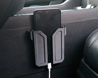 Civilian or police vehicle center console phone holder for patrol vehicle cell phone mount solution for cruiser car mobile bracket sleeve