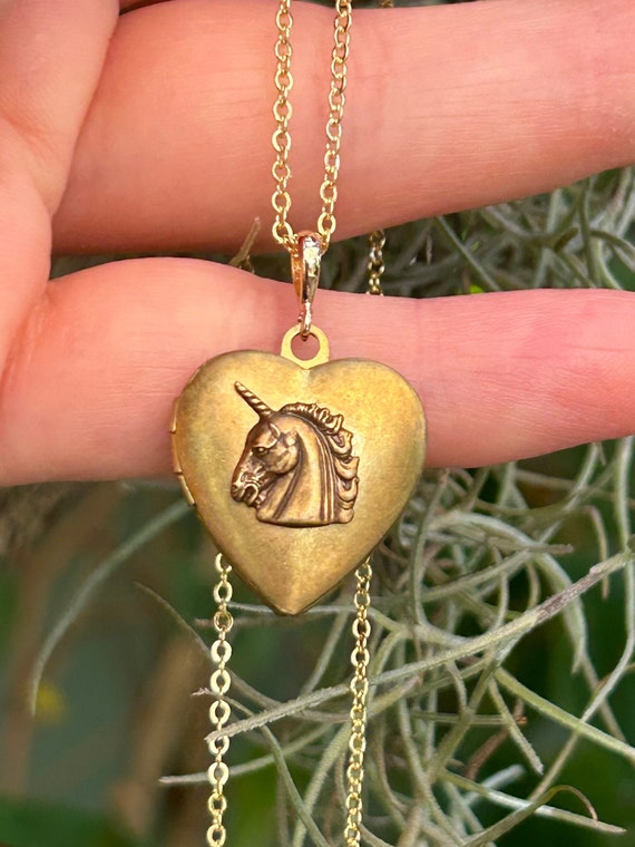 Unicorn locket necklace discount