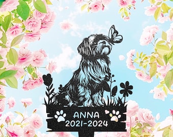 Estaca conmemorativa personalizada para Shih Tzu, lápida personalizada para mascotas