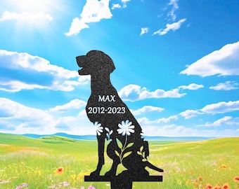 Personalized German Shorthaired Pointer Garden Stake, Custom Dog Memorial Sign