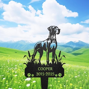 Custom reat Dane Dog Memorial Marker, Metal Garden Stake, Personalized Dog Pets Headstone Sign, Great Dane Grave Marker, Dog Grave Plaque