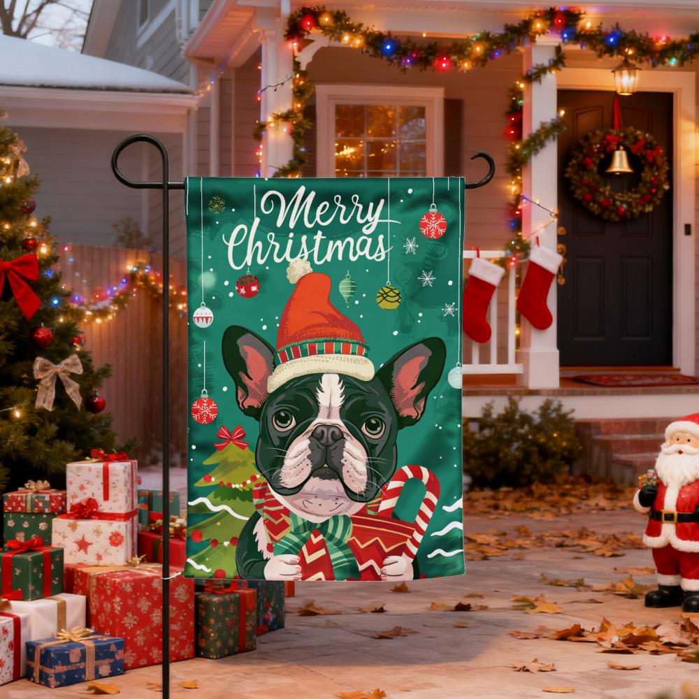 11 x 15 in. Christmas Tree Fleur de lis Garden Size Flag, 1