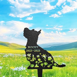 Gepersonaliseerde Cairn Terrier Dog Grave Marker, Cairn Terrier Metal Sign, Outdoor Dog Memorial Garden Decor, Gazonornament, Tombstone Cross