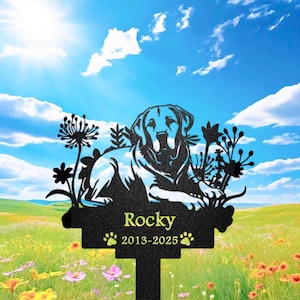 Custom Labrador Dog Memorial Marker, Metal Garden Stake, Personalized Dog Pets Headstone Sign, Labrador Grave Marker, Dog Yard Grave Plaque