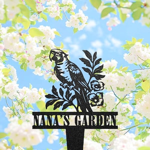 Custom Parrot Garden Stake, Parrot Stake Metal Sign, Personalized Pet Outdoor Stake, Animal Garden Stake, Wild Life Yard Sign, Bird Art