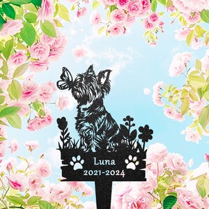 Custom Yorkie Dog Memorial Grave Marker, Yorkie Memorial Stake, Dog Memorial Gift, Pet Plaque Burial Stake, Dog Headstones, Dog Garden Sign
