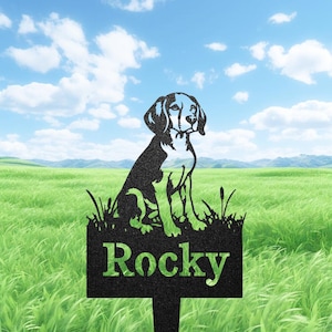 Personalized Beagle Dog Metal Garden Sign, Custom Yard Sign With Stake, Outdoor Garden Décor, Dog Loss Gift, Beagle lover Gift