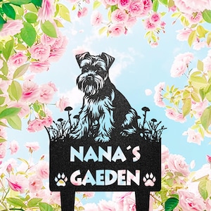 Personalized Miniature Schnauzer Dog Metal Memorial Stake, Beautiful Remembrance Grave Marker, Sympathy Pet Loss Sign, Decorative Headstone