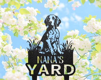 Personalized German Shorthaired Pointer Dog Metal Garden Sign, Custom German Shorthaired Pointer Sign, Dog Memorial Grave Markers, Pet Stake