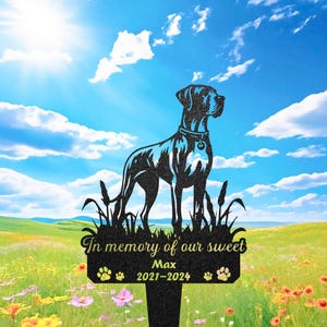Custom Great Dane Dog Memorial Stake, Personalized Great Dane Memorial Plaque, Outdoor Dog Stake, Metal Name Sign, Yard Art, Pet Loss Gift